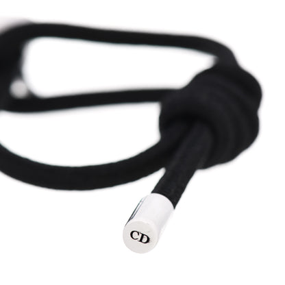 Christian Dior Sterling Silver Homme Bee Cord Bracelet Black 3 of 4