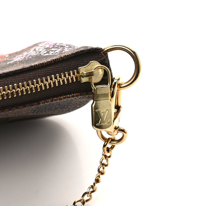 Louis Vuitton Damier Ebene 2019 Christmas Animation Mini Pochette Accessories Red 8 of 9