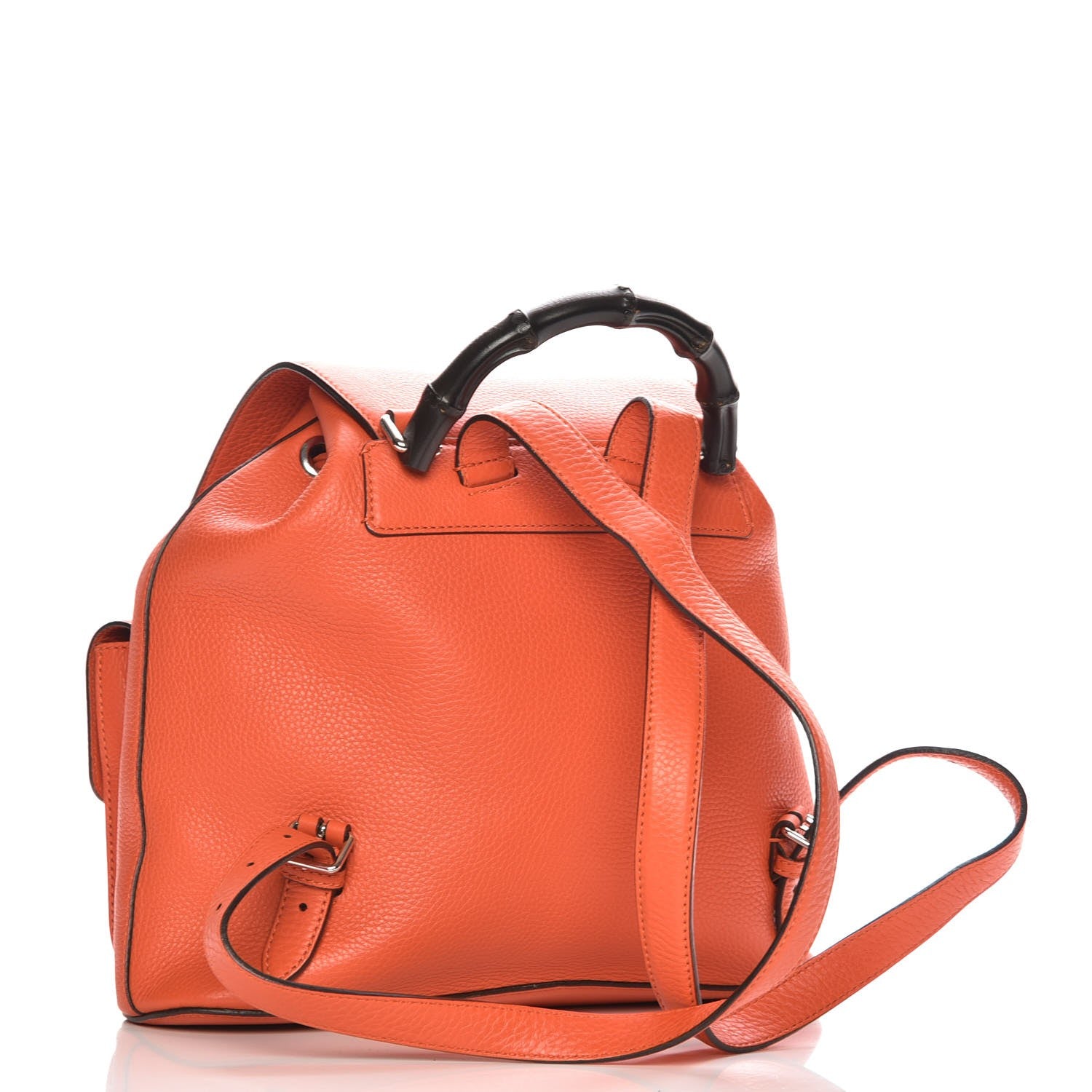 Gucci Cellarius Calfskin Medium Bamboo Backpack New Dark Orange 3 of 7