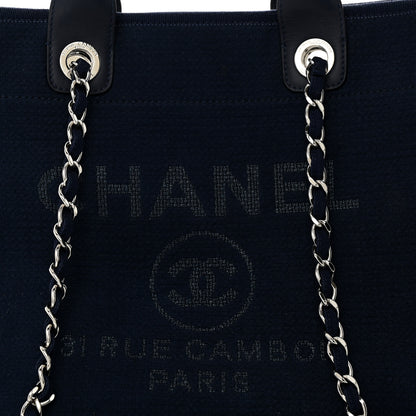 Chanel Woven Straw Raffia Medium Deauville Tote Navy 9 of 11