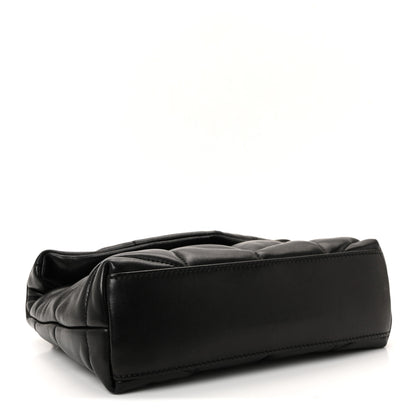 Saint Laurent Lambskin Quilted Toy Loulou Puffer Monogram Chain Satchel Black 4 of 10