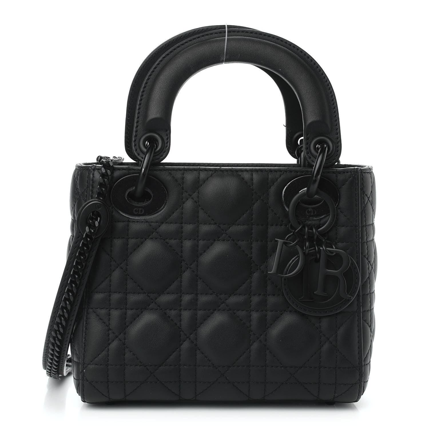 Christian Dior Ultra Matte Calfskin Cannage Mini Lady Dior Black 1 of 9