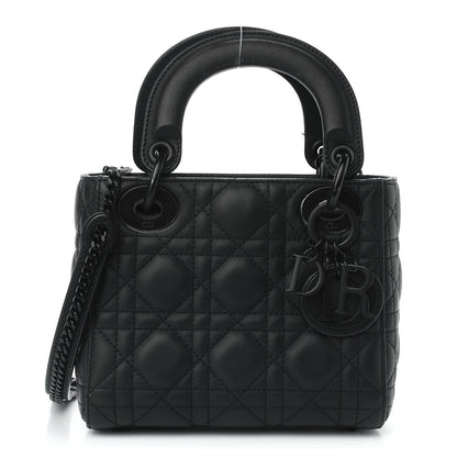 Christian Dior Ultra Matte Calfskin Cannage Mini Lady Dior Black 1 of 9