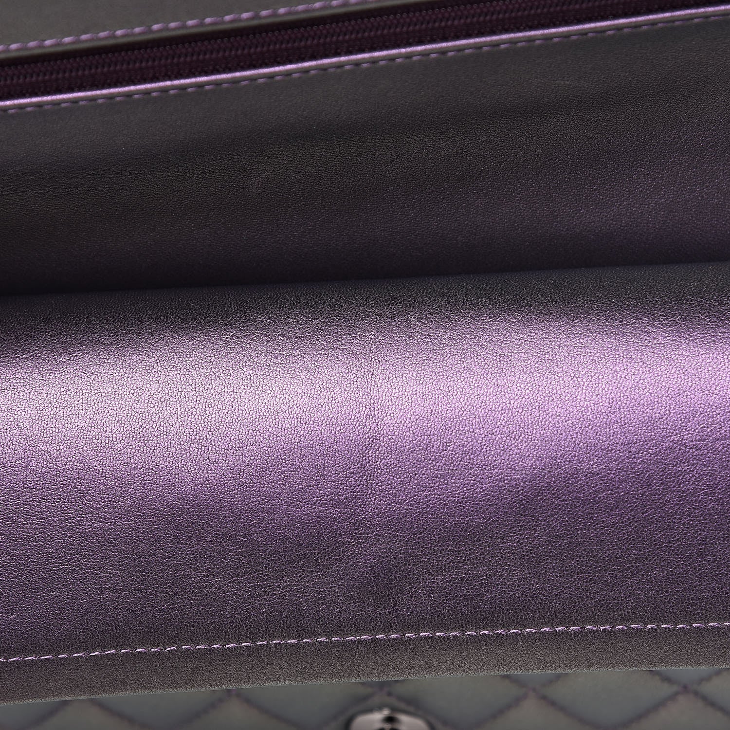 Chanel Iridescent Lambskin Quilted Medium Double Flap Dark Purple 12 of 16