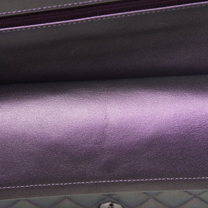 Chanel Iridescent Lambskin Quilted Medium Double Flap Dark Purple 12 of 16