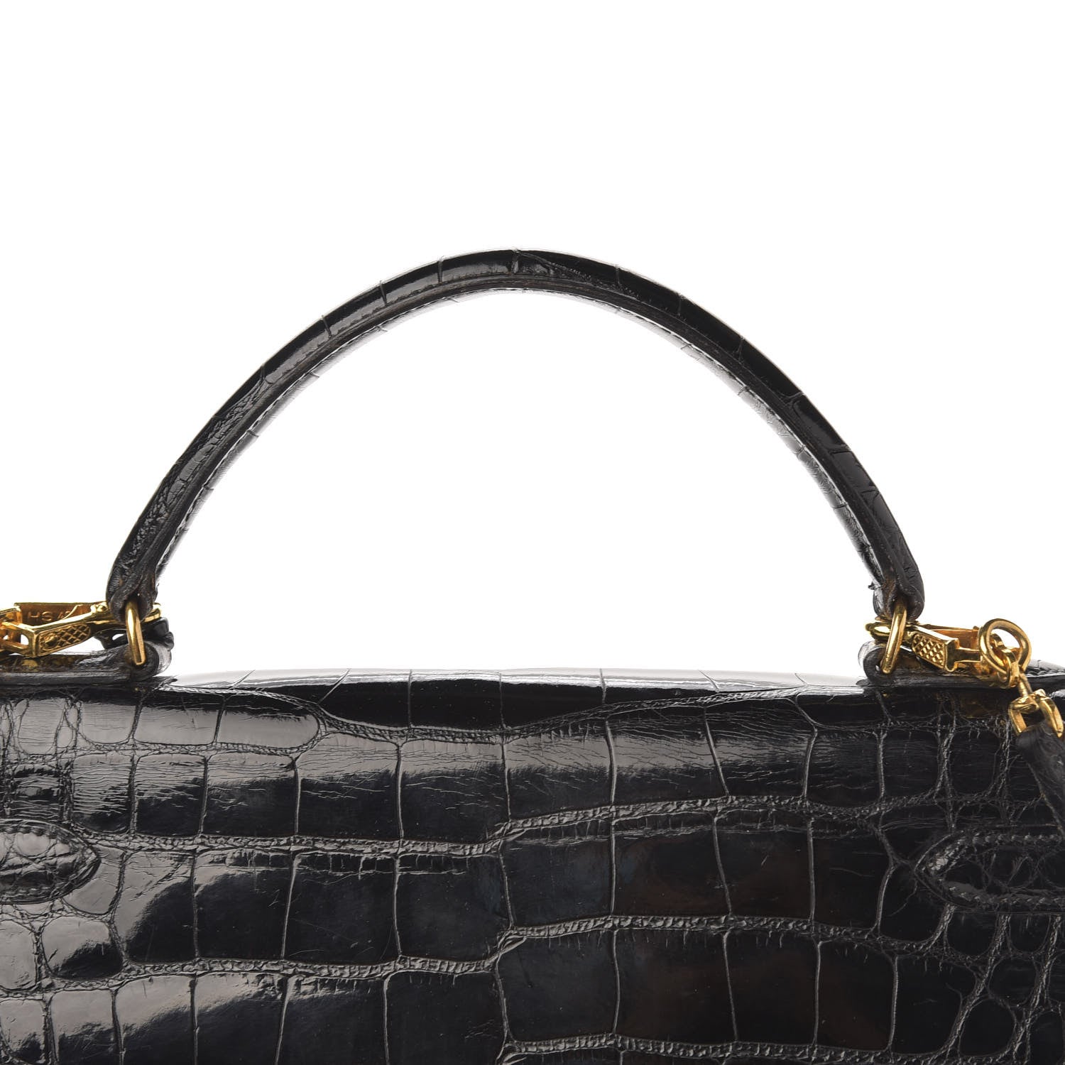 Hermes Shiny Crocodile Kelly Sellier 32 Black 19 of 22