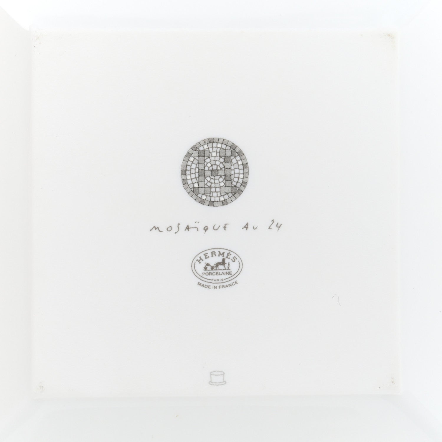 Hermes Porcelain Mosaique Au 24 Platine Square Plate N°2 4 of 6