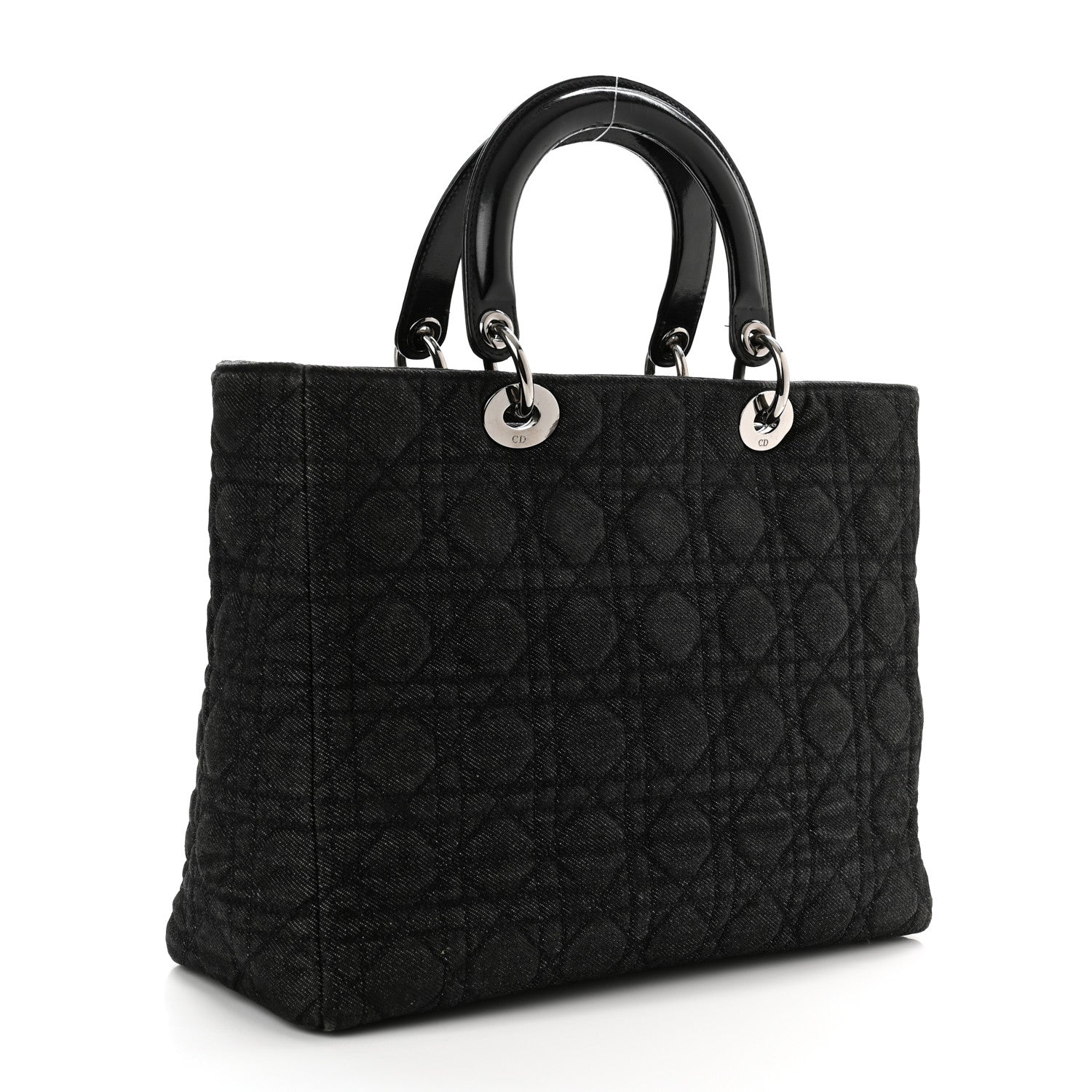 Christian Dior Denim Cannage Large Lady Dior Black 3 of 13