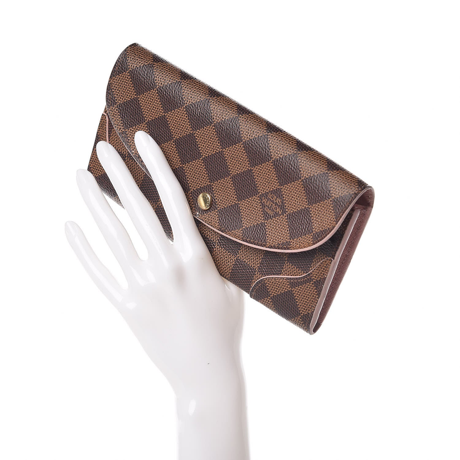 Louis Vuitton Damier Ebene Caissa Wallet Rose Ballerine 2 of 13