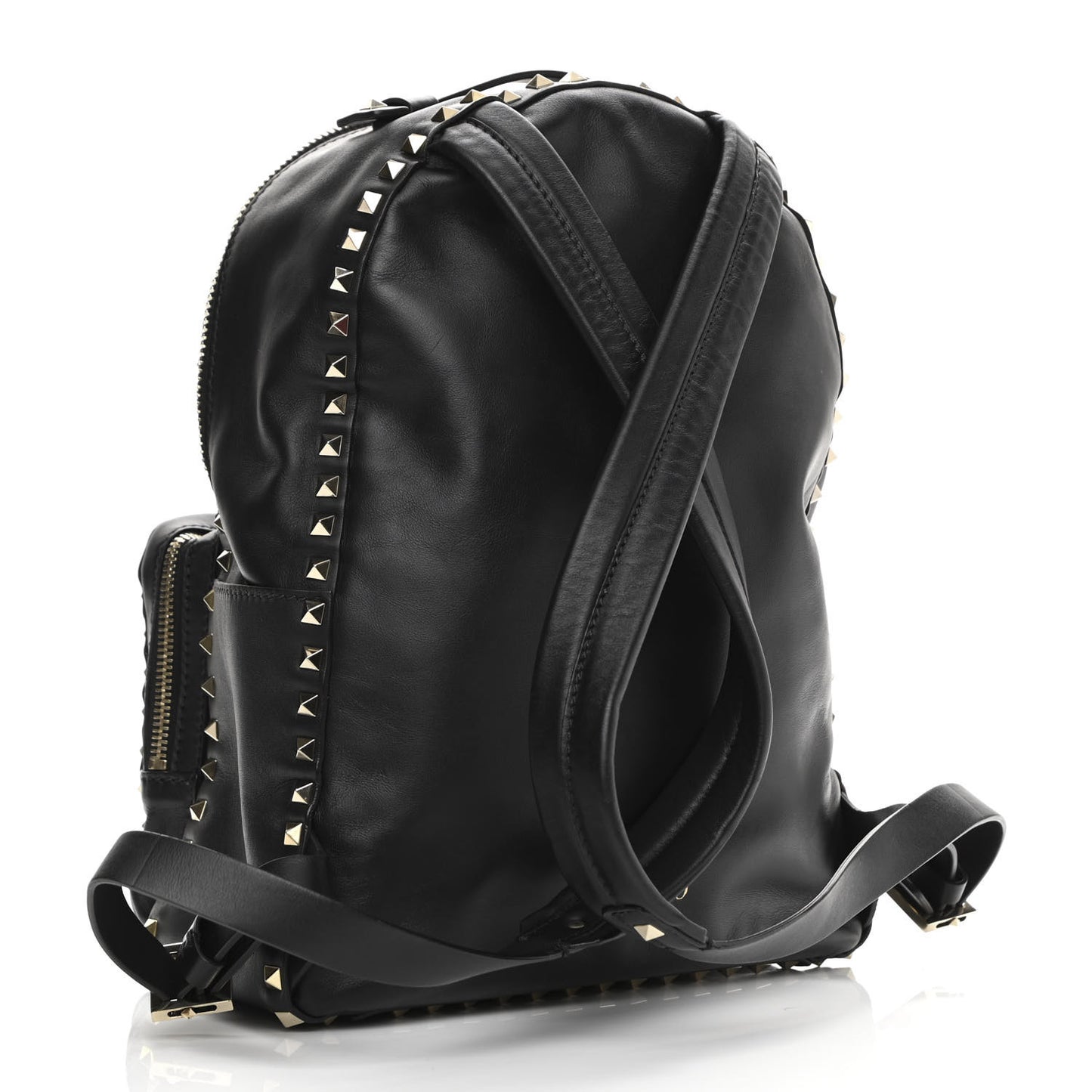 Vitello Medium Rockstud Backpack Black
