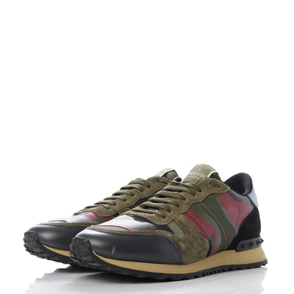 Valentino Garavani Nappa Suede Camouflage Mens Rockrunner Sneakers 42 Multicolor 3 of 11
