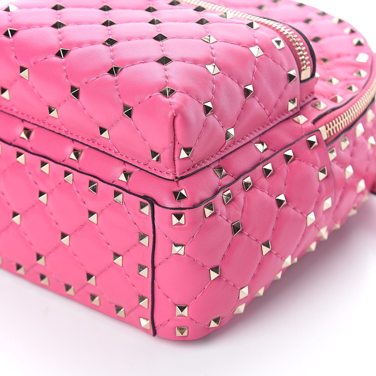 Nappa Quilted Mini Rockstud Spike Backpack Peony