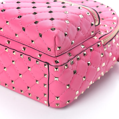 Valentino Garavani Nappa Quilted Mini Rockstud Spike Backpack Peony 9 of 9