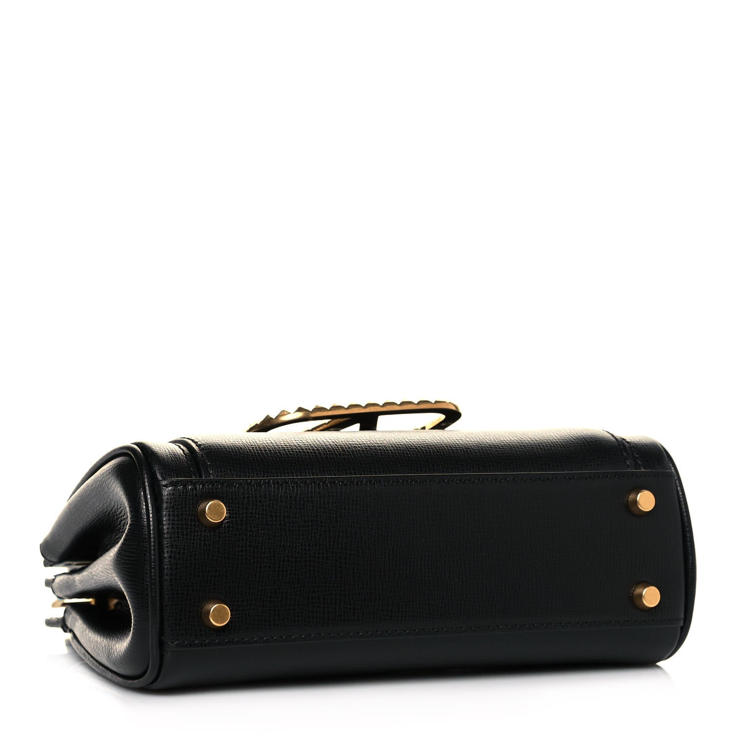 Valentino Garavani Grainy Calfskin Mini Rockstud Alcove Top-Handle Bag Black 3 of 12