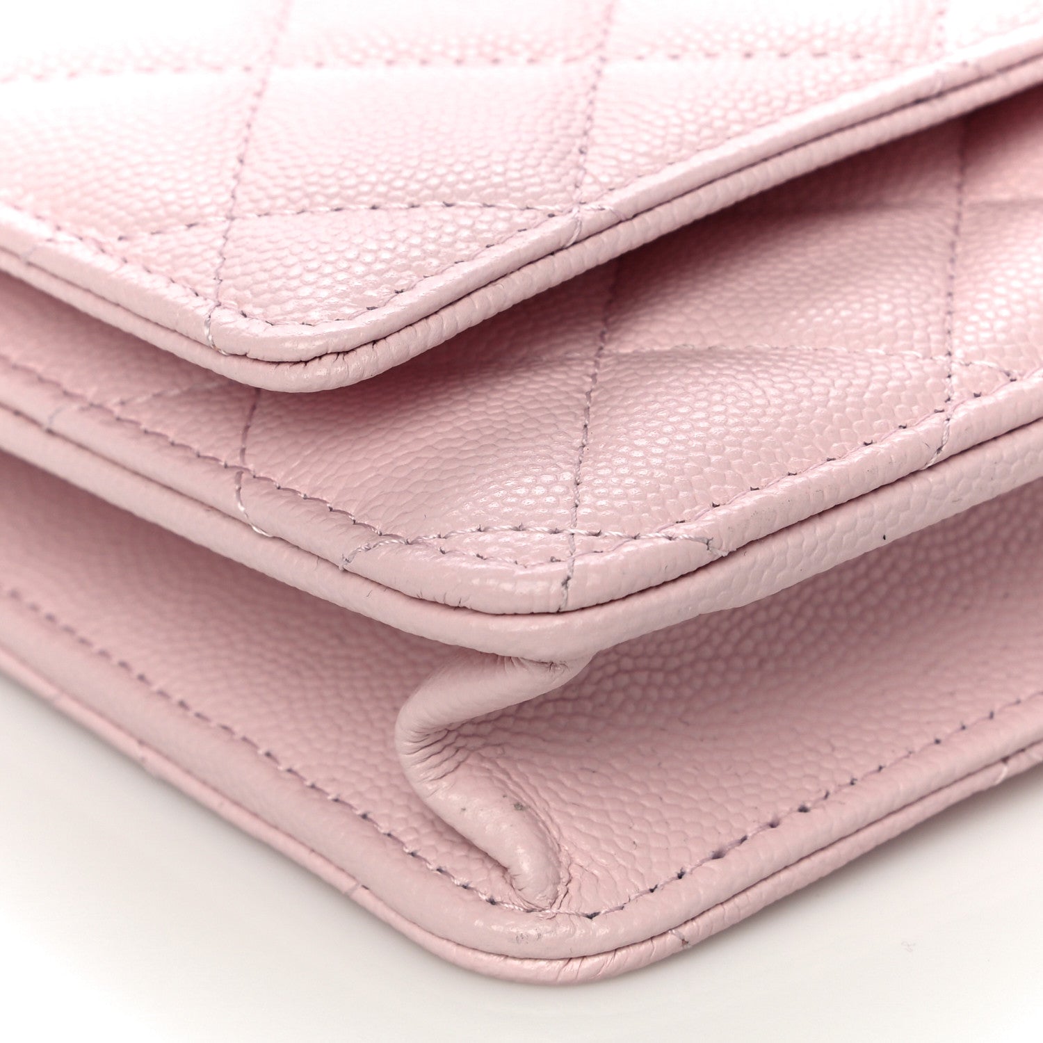 Chanel Caviar Quilted Crystal CC Wallet On Chain WOC Light Pink 8 of 10