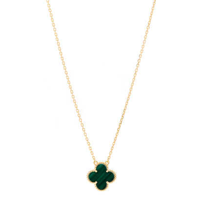Van Cleef & Arpels 18K Yellow Gold Malachite Vintage Alhambra Pendant Necklace 1 of 7