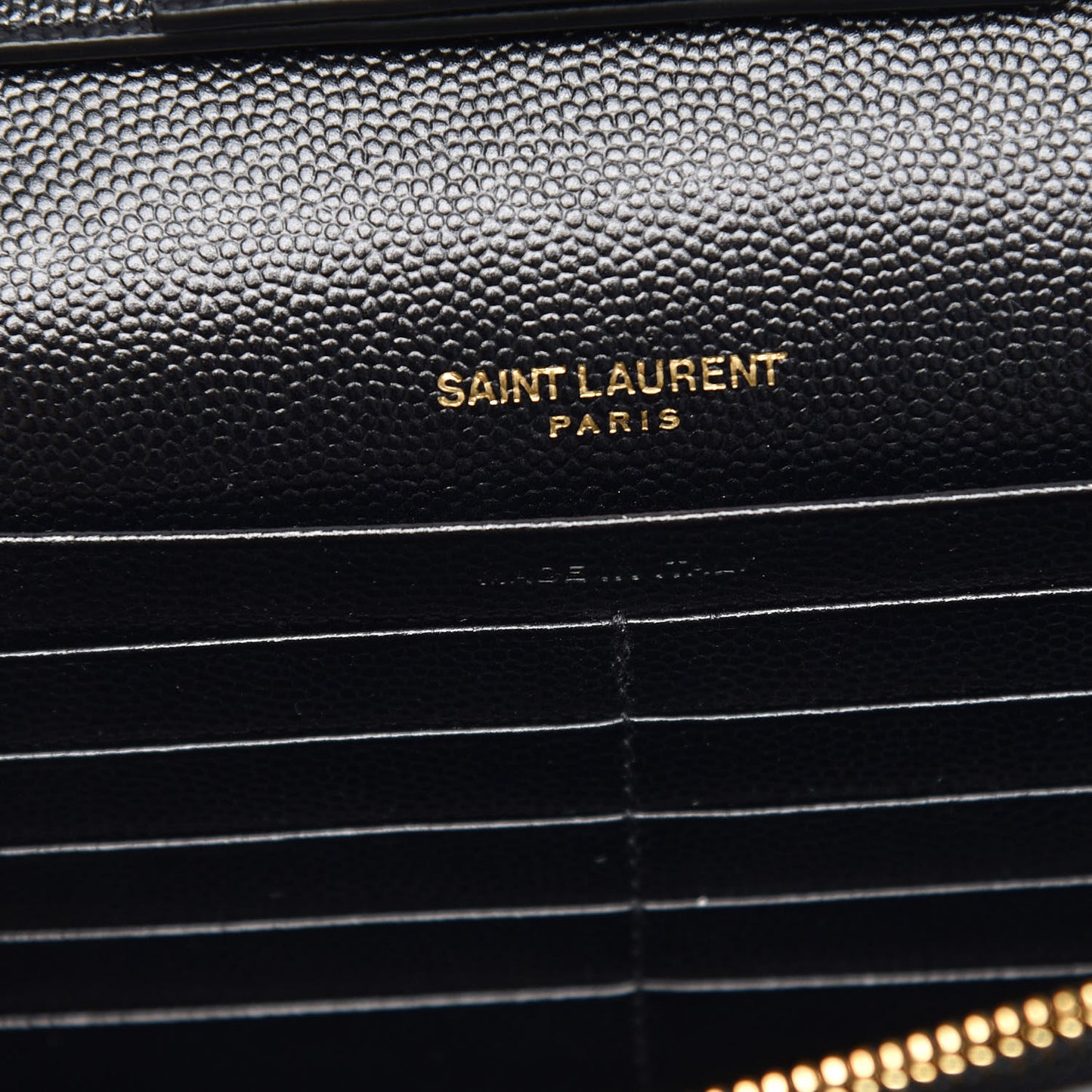 Grain De Poudre Matelasse Chevron Monogram Chain Wallet Black