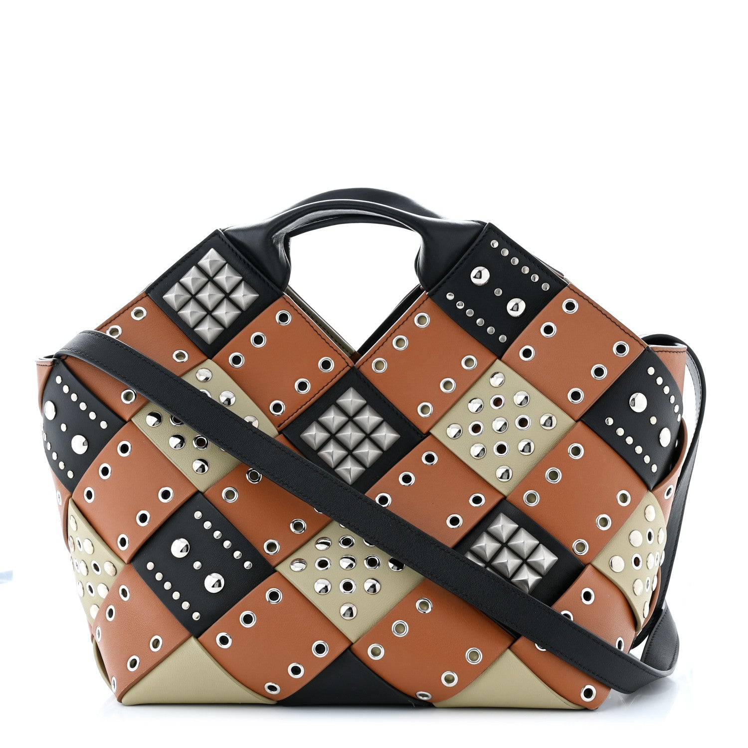 Loewe Calfskin Woven Studded Basket Surplus Bag Multicolor 1 of 11