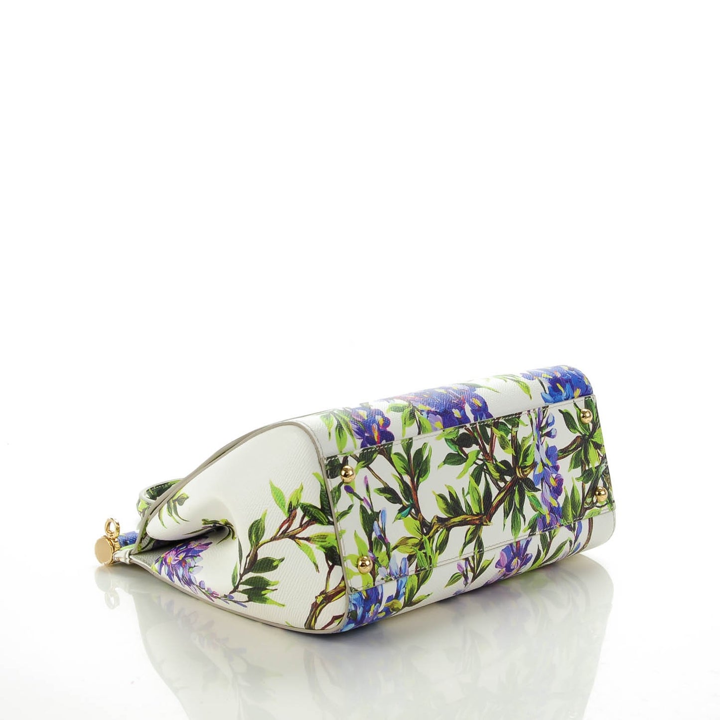 Dauphine Medium Floral Print Miss Sicily Satchel White