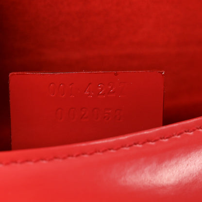 Gucci Calfskin Metal Bar Handbag Red 7 of 10