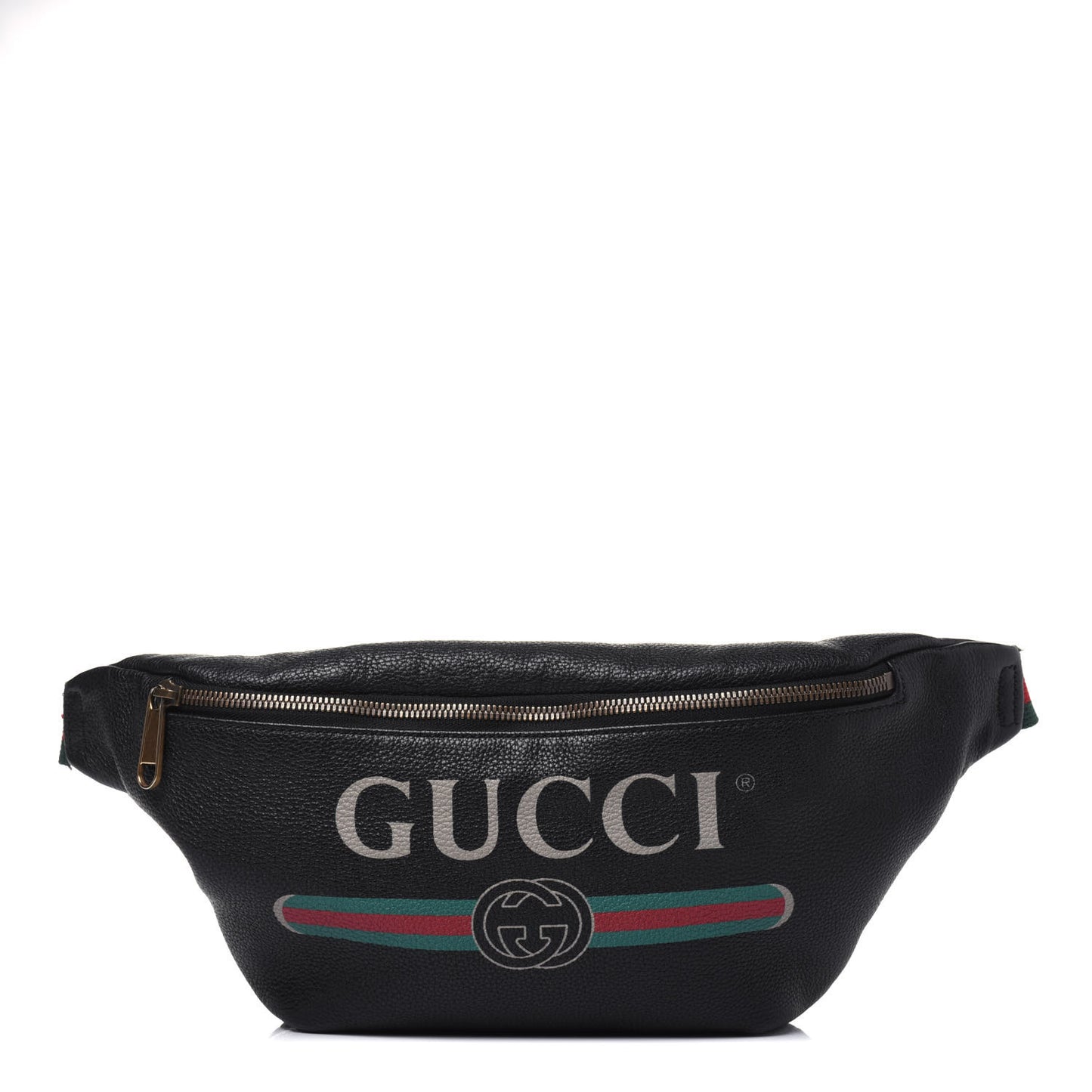 Grained Calfskin Logo Belt Bag Black