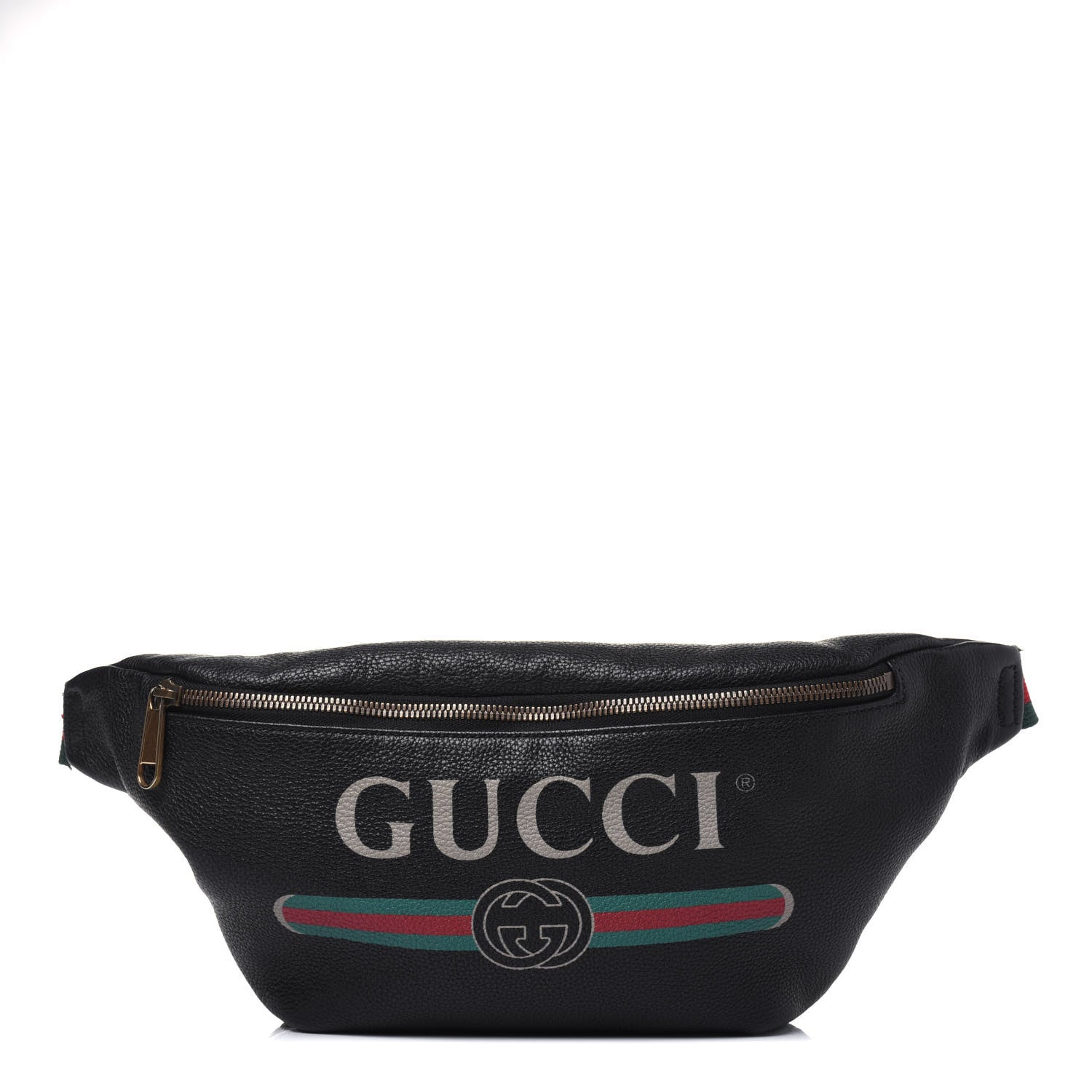 Gucci Grained Calfskin Logo Belt Bag Black 1 of 16