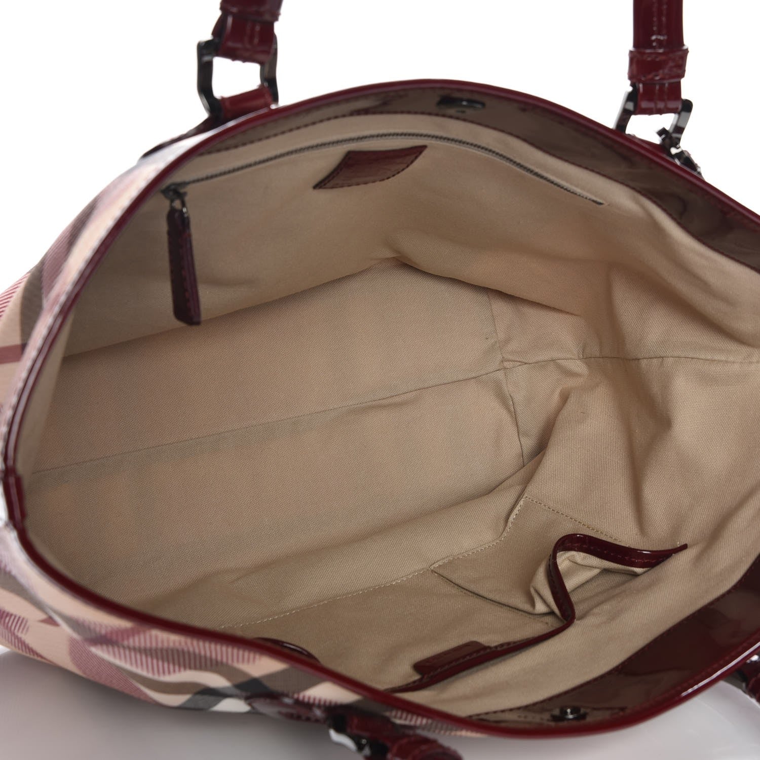 Burberry Nova Check Heart Gracie Diaper Tote Berry Red 5 of 8