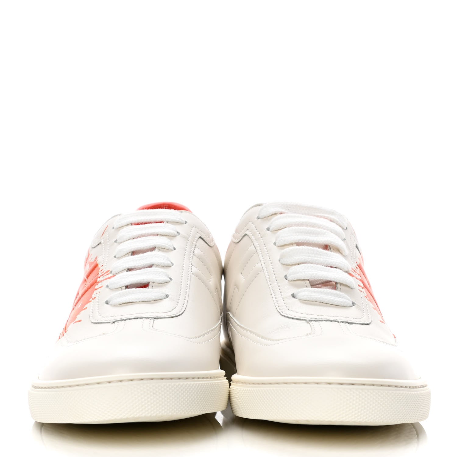 Hermes Swift Printed Peinture Fraiche Quicker Sneakers 39 White Orange 2 of 10