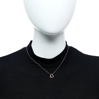 Tiffany 18K Rose Gold 11mm Elsa Peretti Open Heart Pendant Necklace 2 of 6