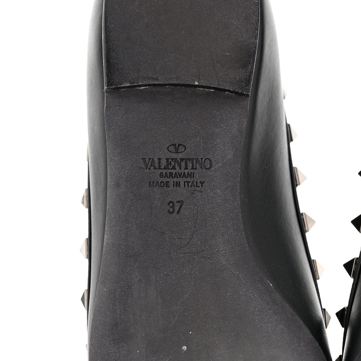 Nappa Rockstud Ballerina Flats 37 Black