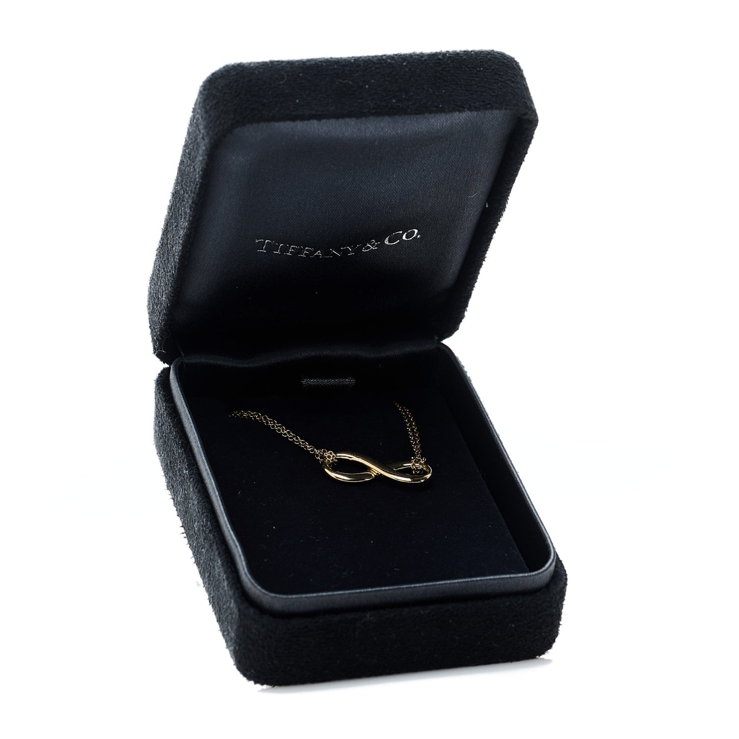 18K Yellow Gold Infinity Double Chain Pendant Necklace