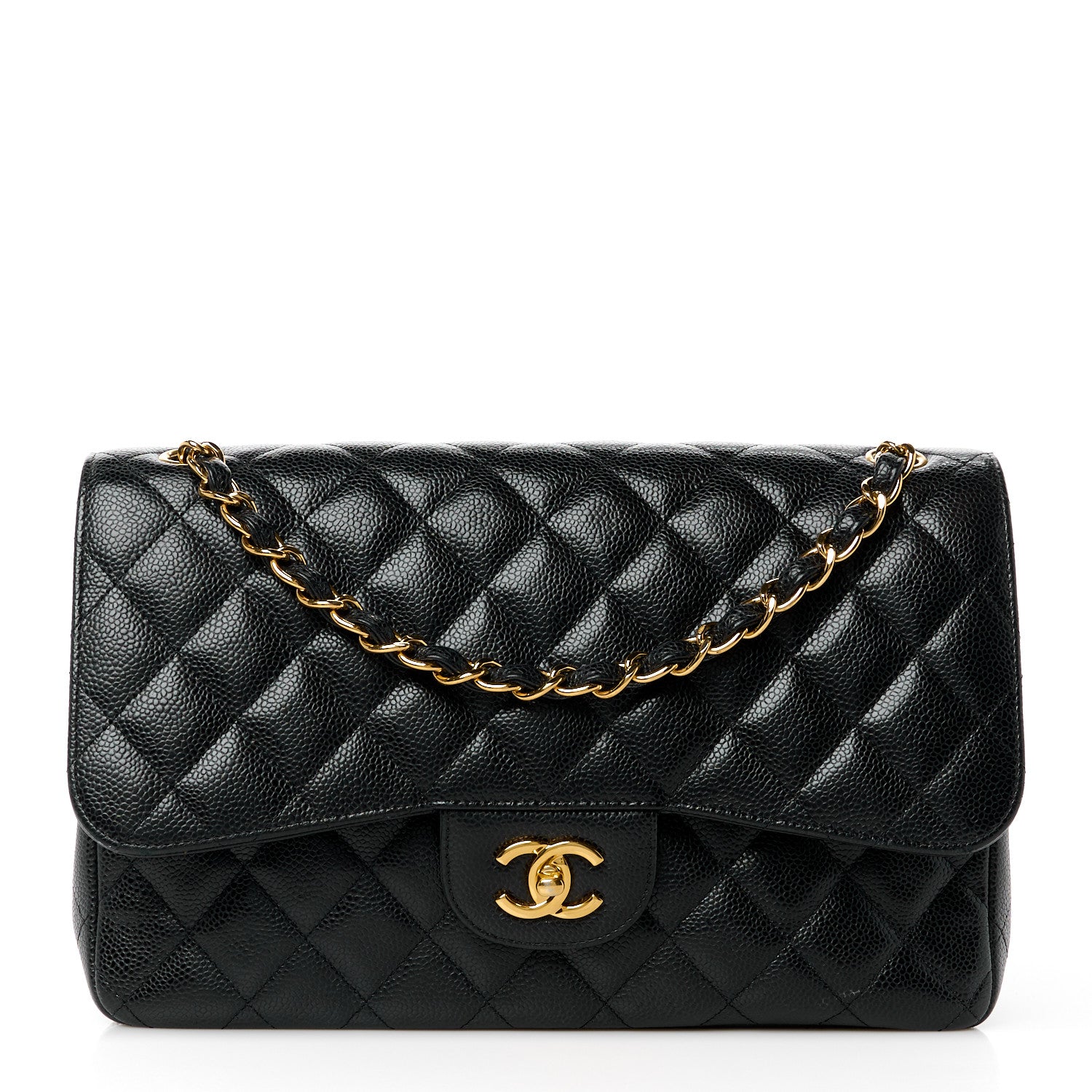 Chanel Caviar Quilted Jumbo Double Flap Black 1 of 12