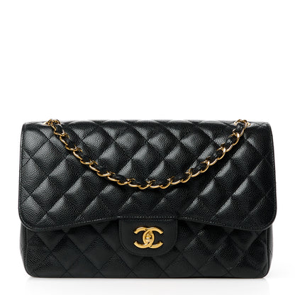 Chanel Caviar Quilted Jumbo Double Flap Black 1 of 12