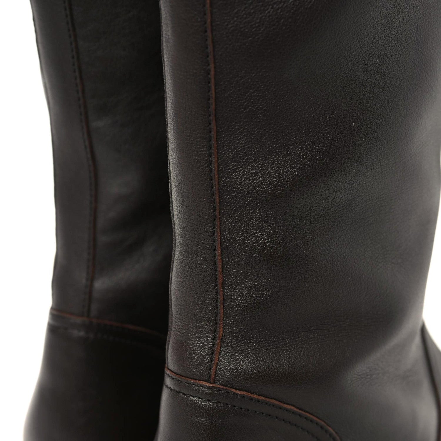 Gucci Calfskin Shearling Microguccissima Knee High Riding Boots 39 Brown 7 of 11