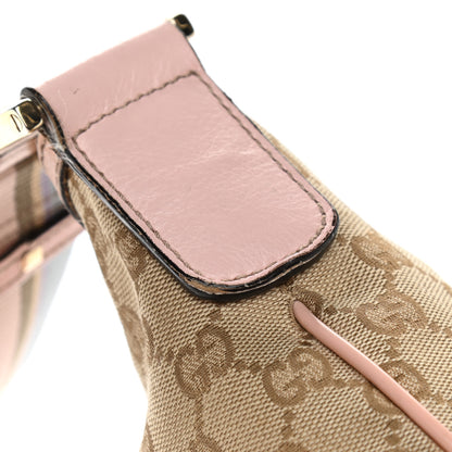 Gucci Monogram Web Medium Half Moon Hobo Blue Pink 16 of 16