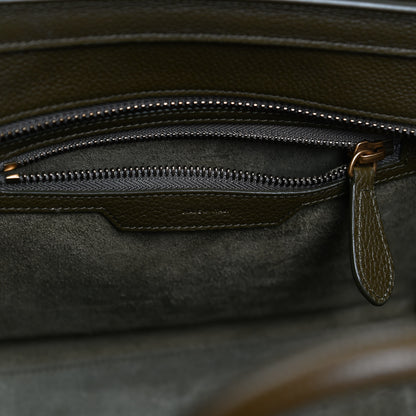 Celine Drummed Calfskin Micro Luggage Dark Olive 6 of 12