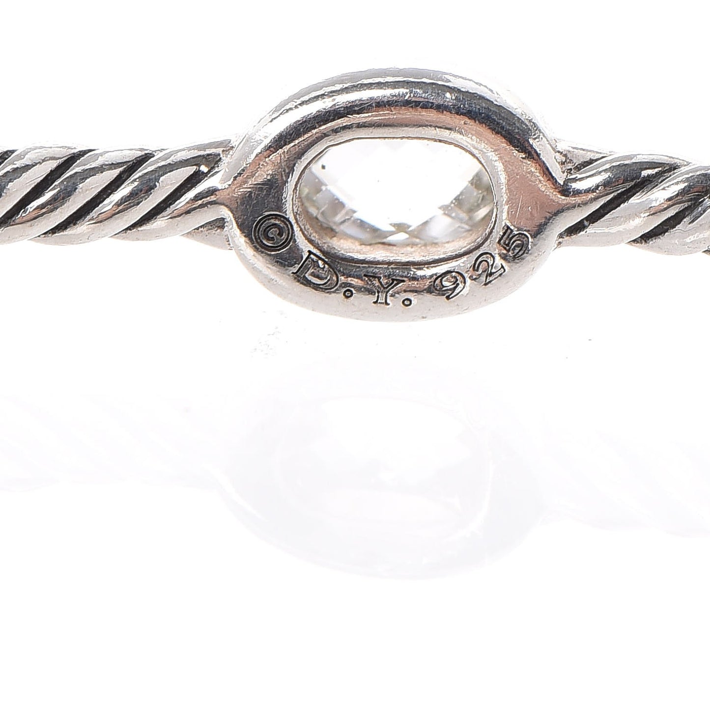 Sterling Silver Crystal Color Classics Cable Bangle Bracelet Set of 2