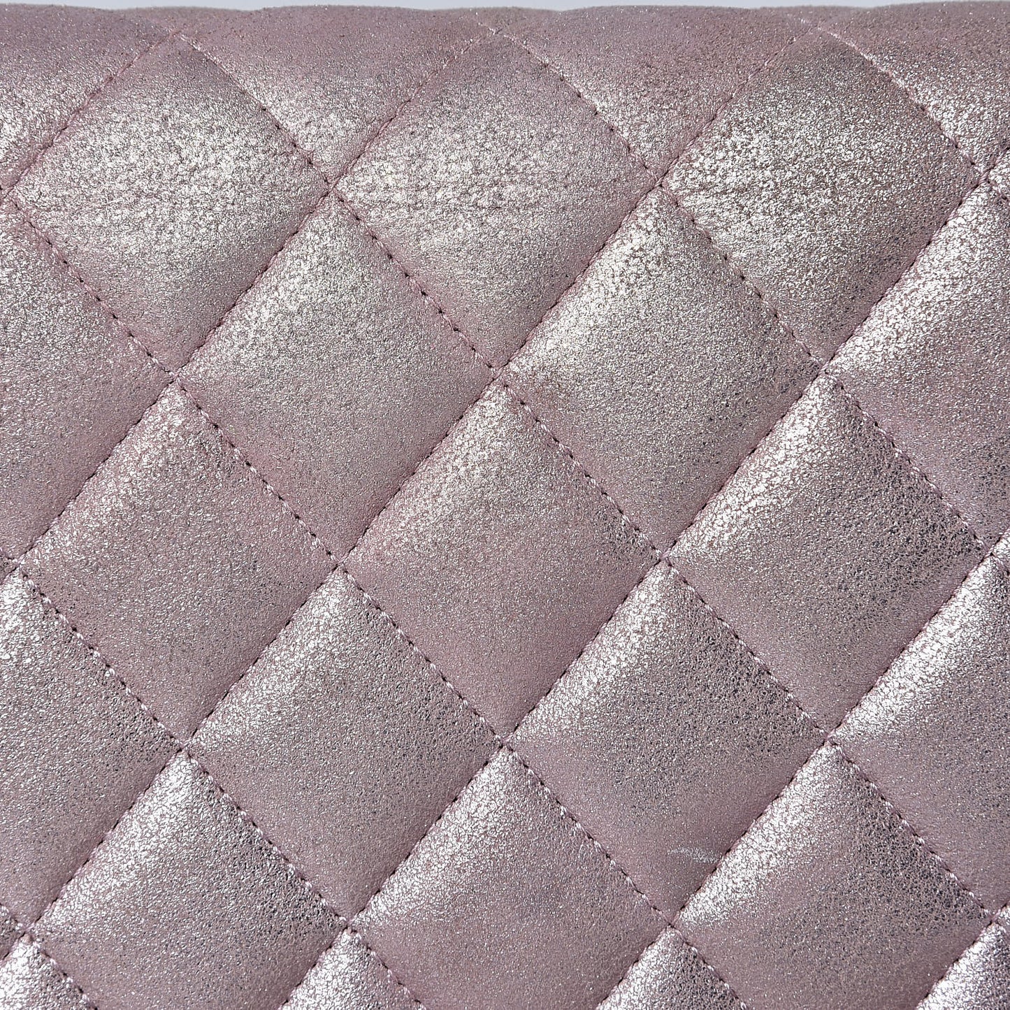 Iridescent Calfskin Quilted Wallet on Chain WOC Light Pink