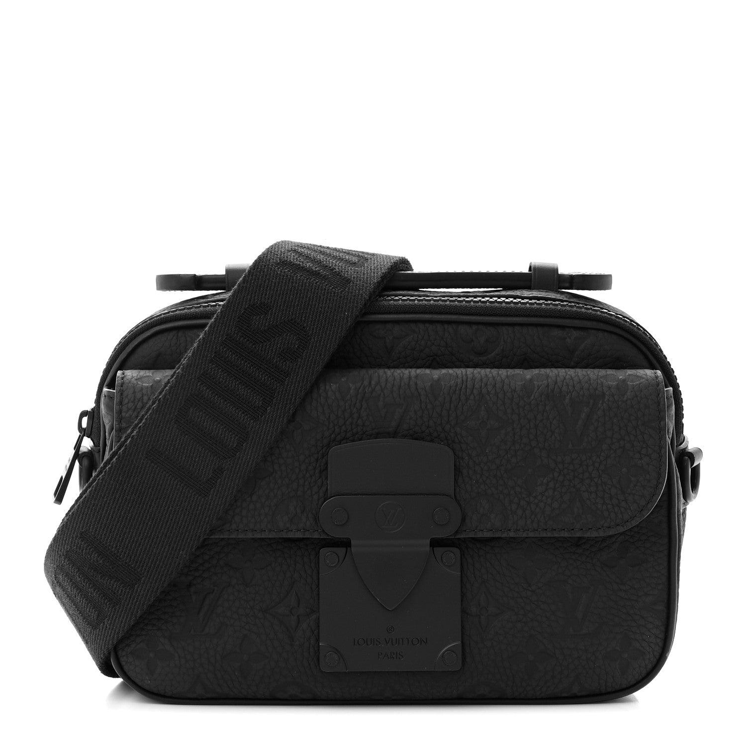 Louis Vuitton LOUIS VUITTON Taurillon Monogram S Lock Messenger Black 1 of 11
