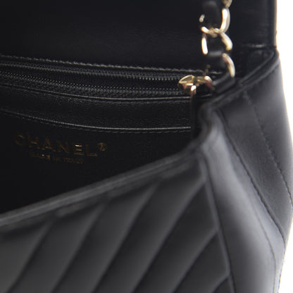 Chanel Lambskin Chevron Quilted Mini Square Flap Black 6 of 11