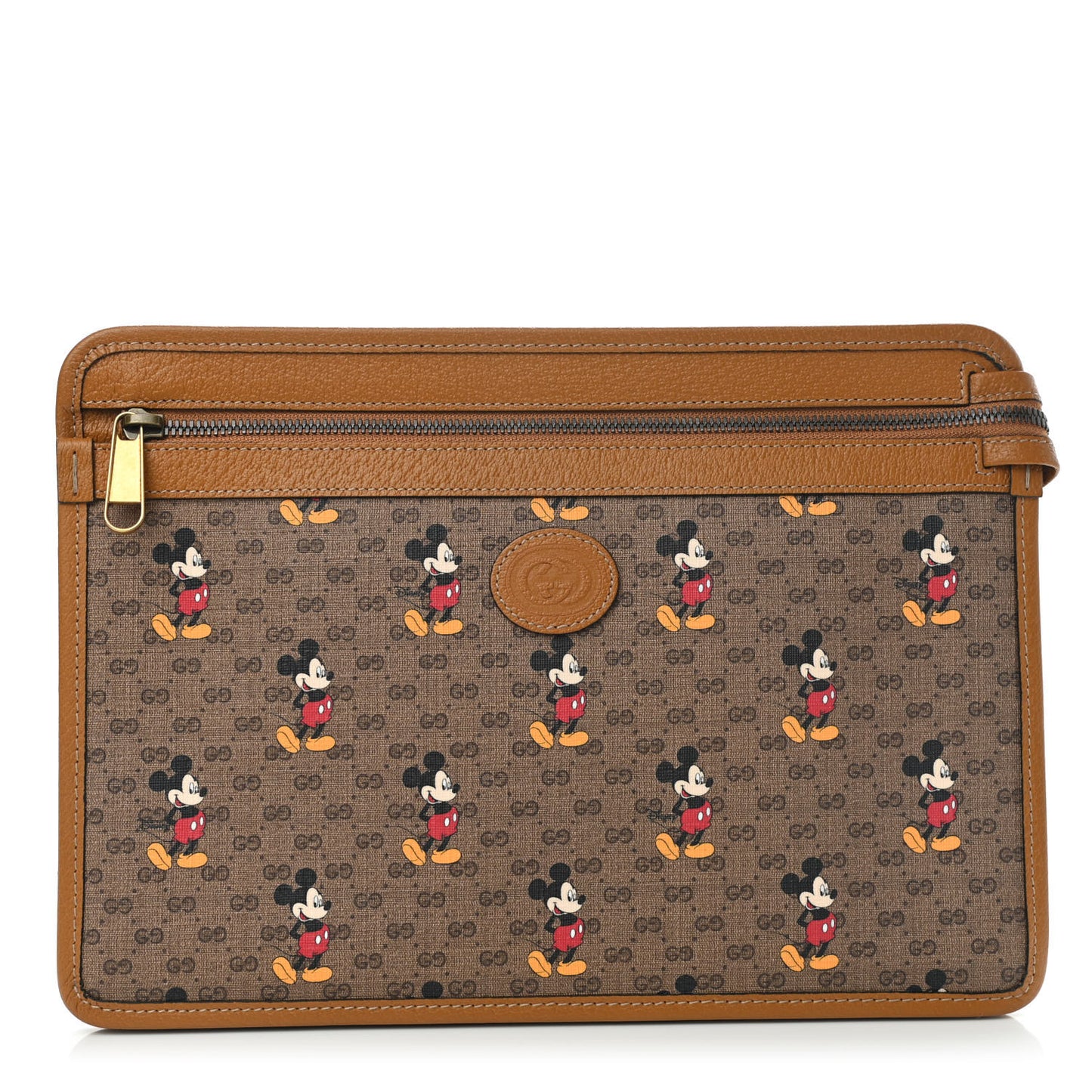 X DISNEY Mini Vintage GG Supreme Monogram Mickey Mouse Documents Holder Beige Vintage Sun Oil