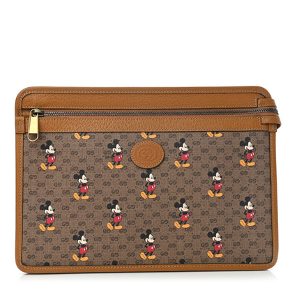 Gucci X DISNEY Mini Vintage GG Supreme Monogram Mickey Mouse Documents Holder Beige Vintage Sun Oil 1 of 6