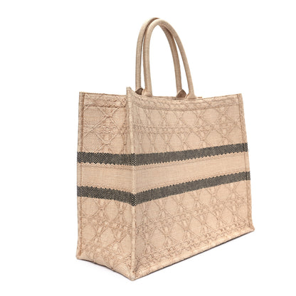 Christian Dior Raffia Cannage Large Book Tote Natural 3 of 11