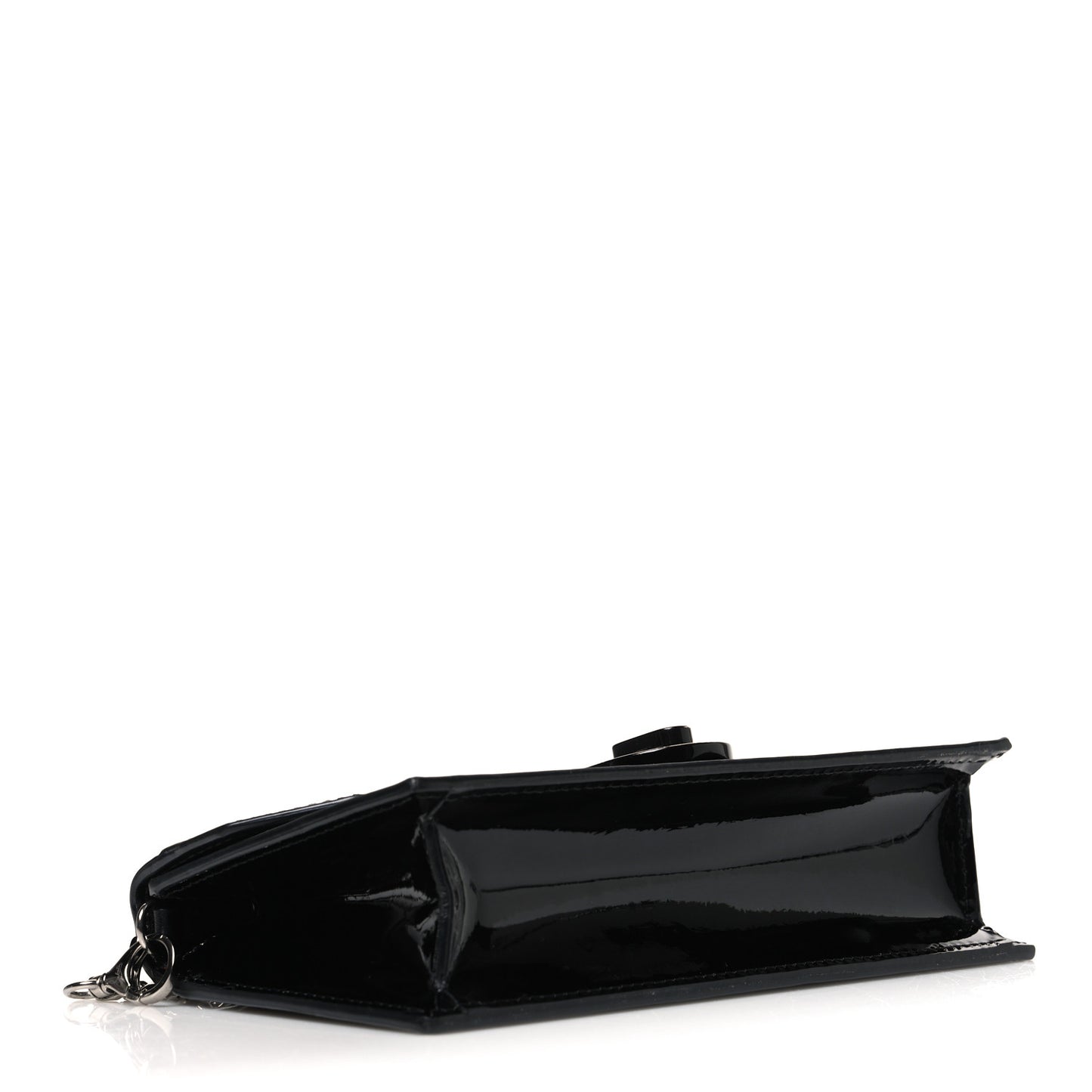 Patent Calfskin Mini Elisa Baguette Black