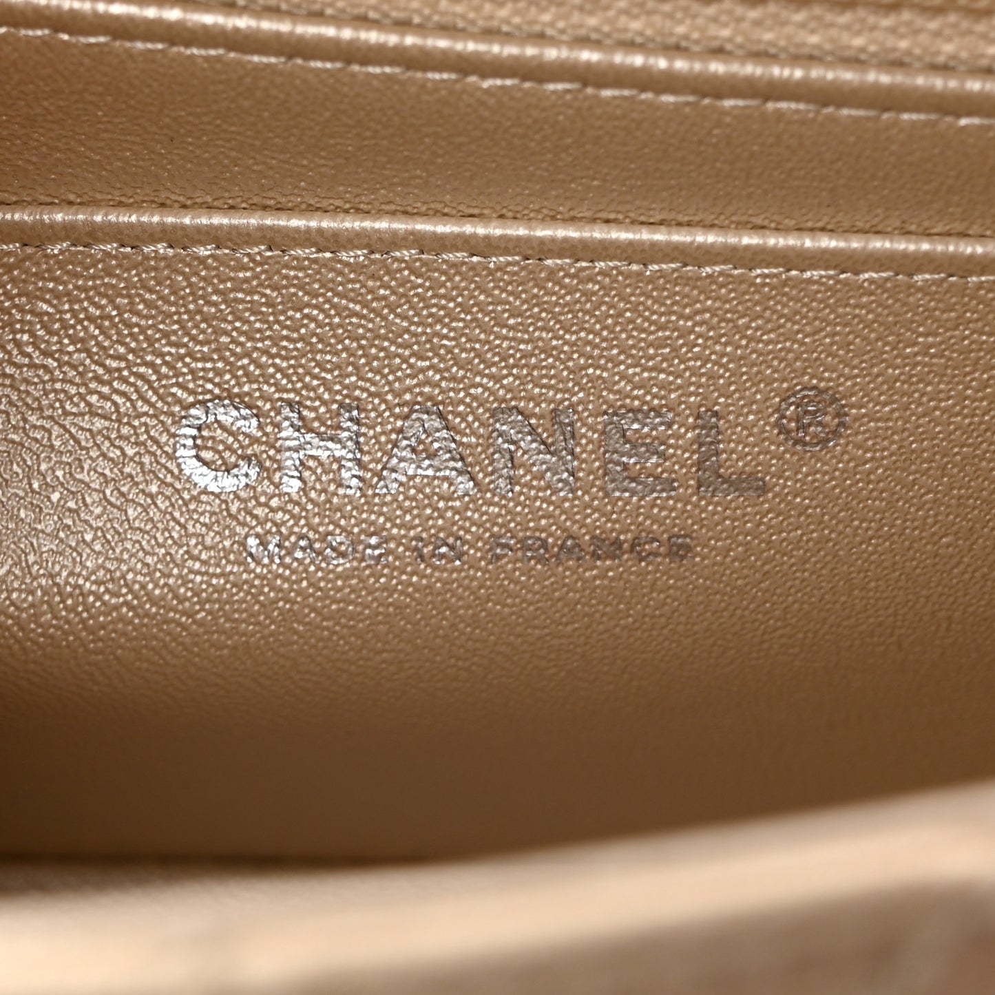 Metallic Sheepskin Quilted 2.55 Reissue Mini Flap Beige