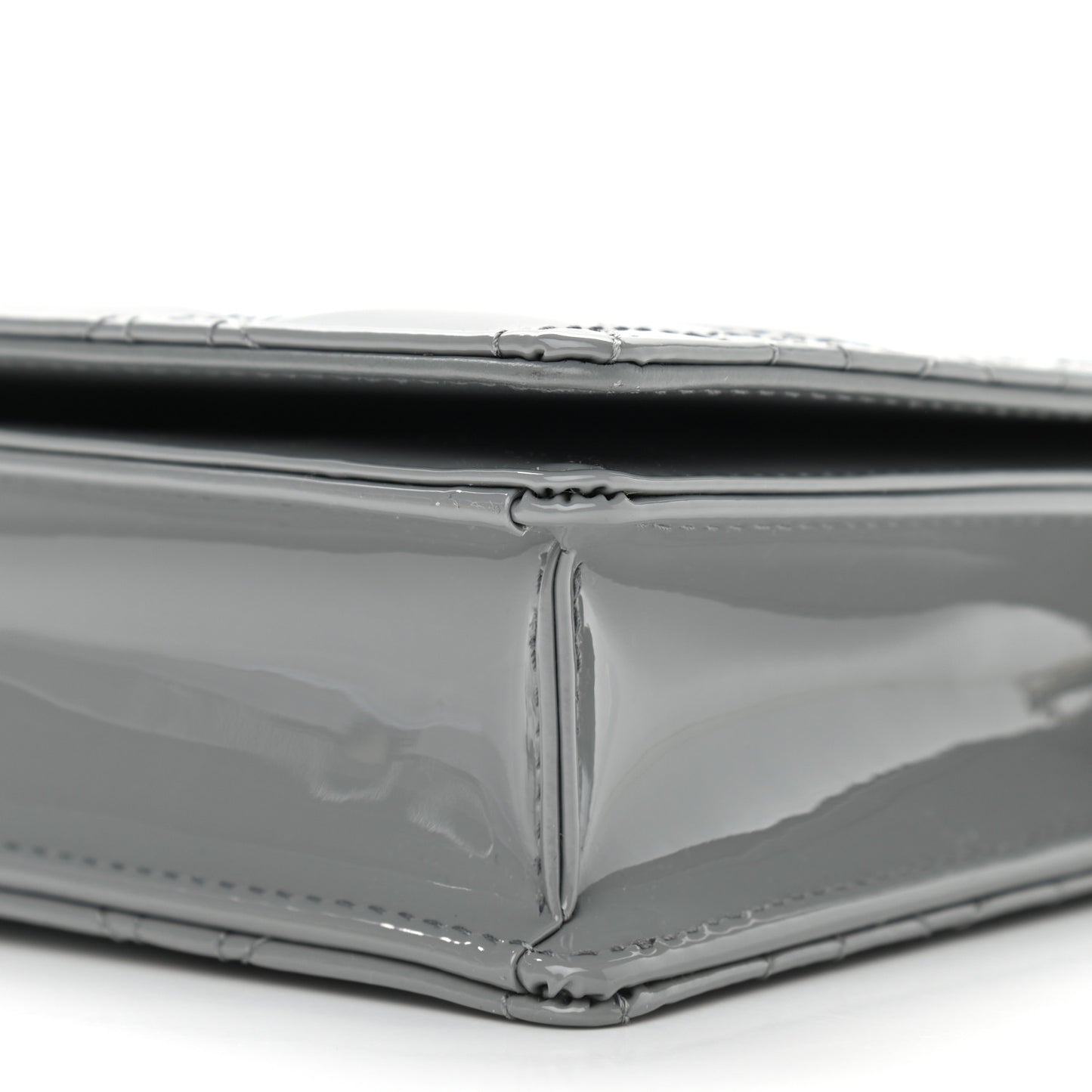 Patent Cannage Lady Dior Convertible Clutch Grey
