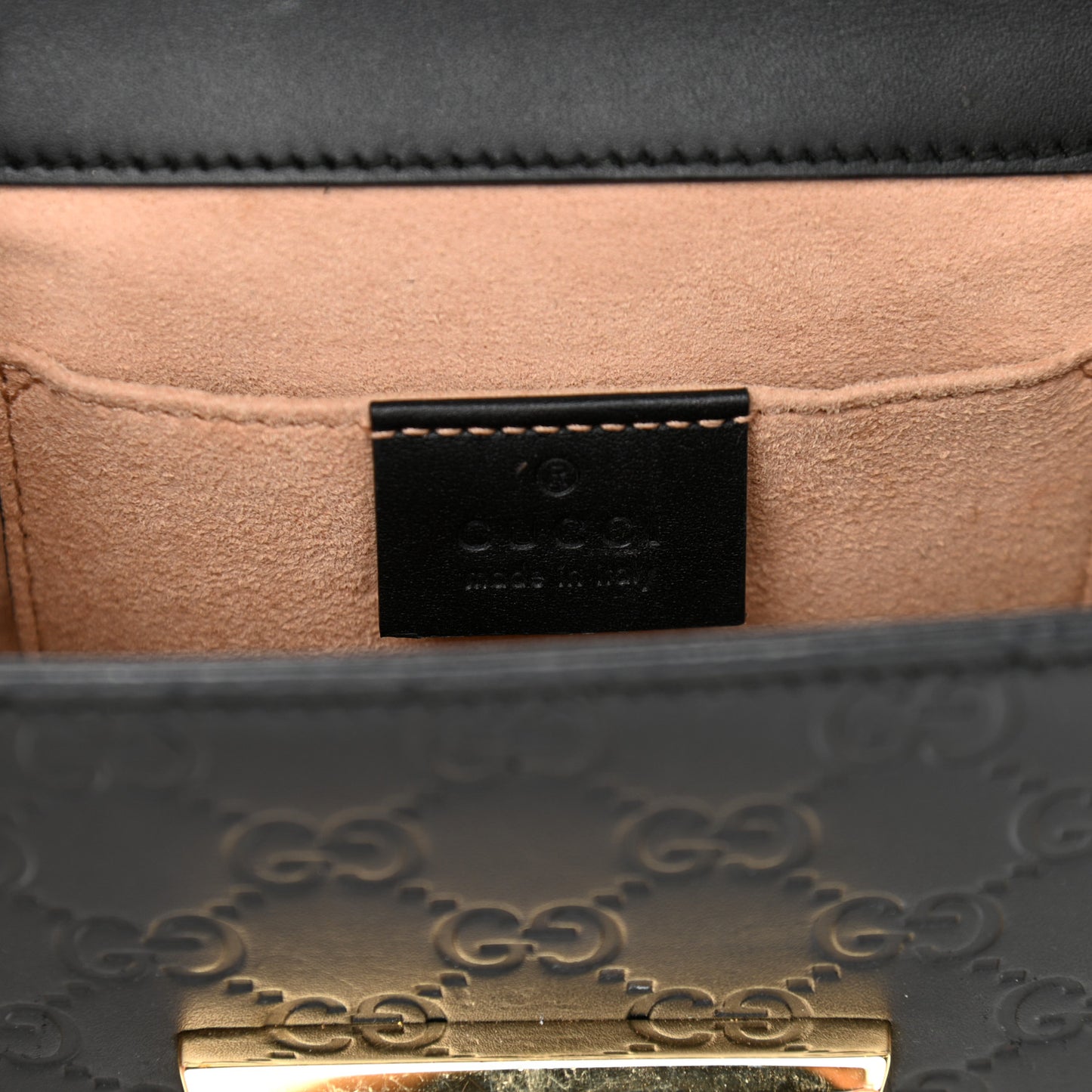 Guccissima Small Padlock Shoulder Bag Black