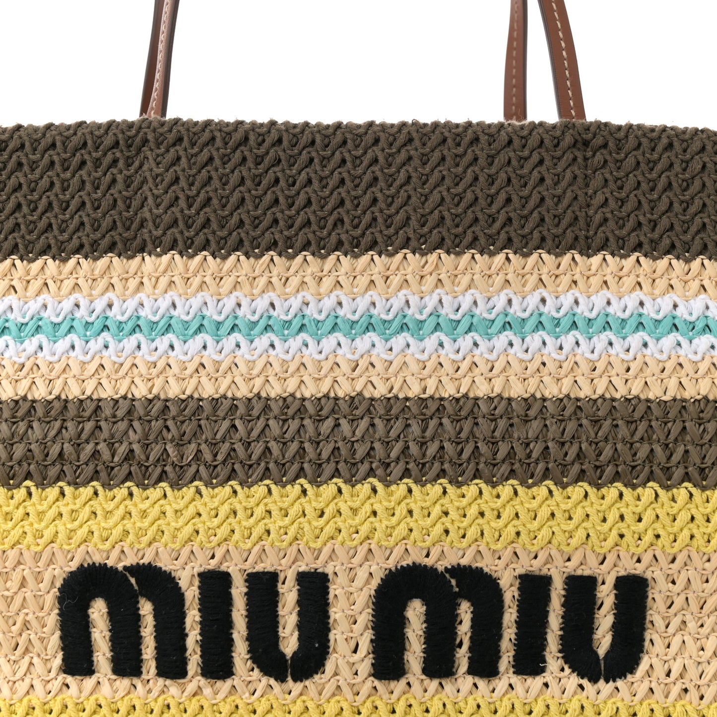 Raffia Crochet Stripe Tote Bag Tundra Limone