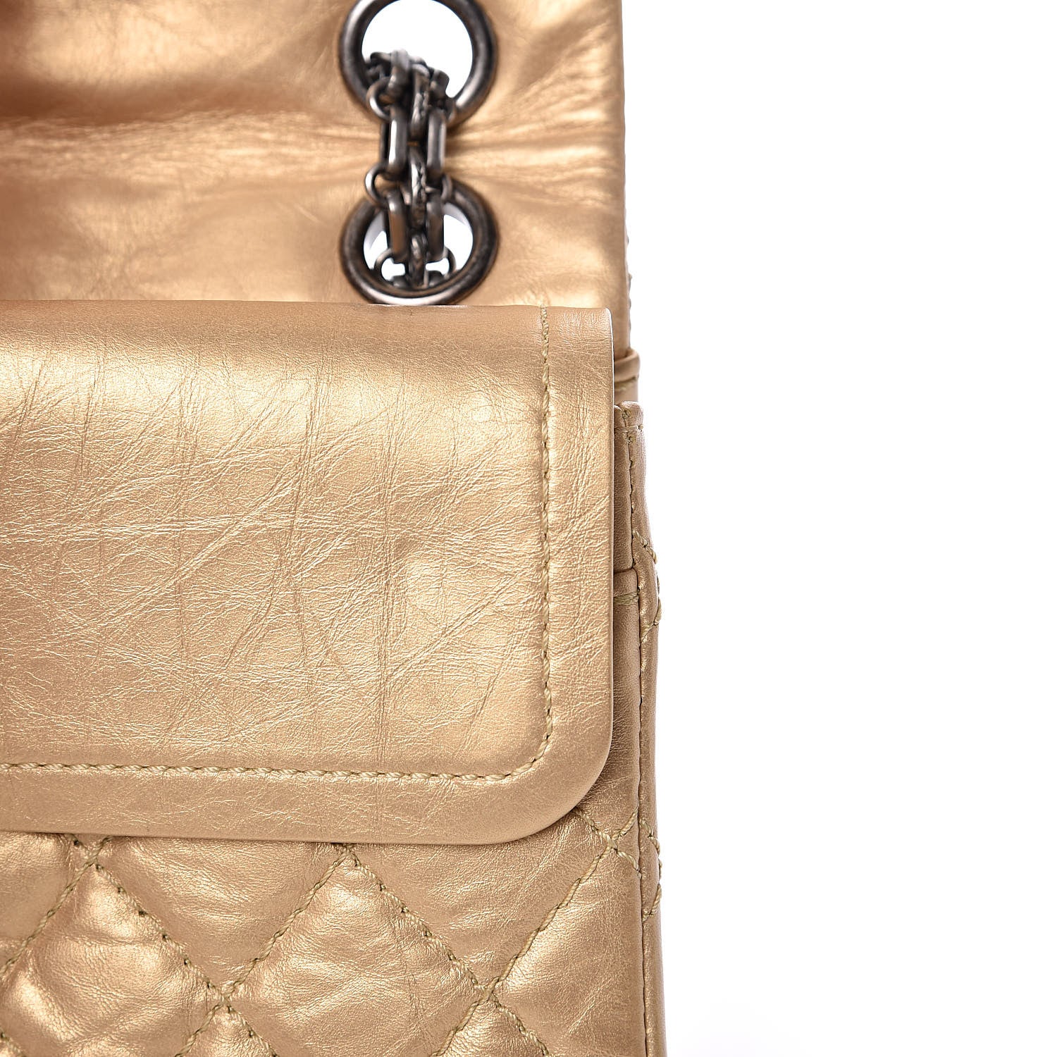 Chanel Metallic Calfskin Quilted 2.55 Reissue 224 Flap Gold 10 of 14