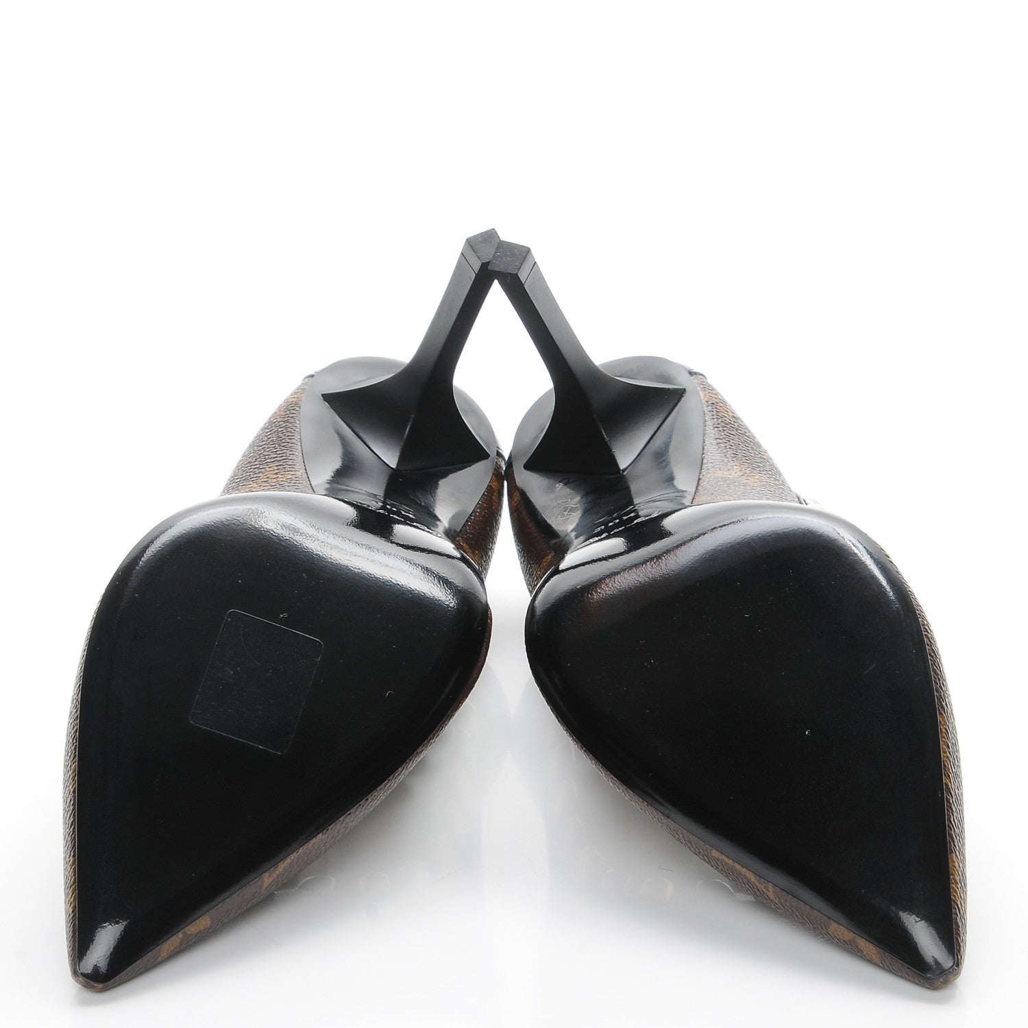 Louis Vuitton Calfskin Monogram Eldorado Pumps 38.5 Cacao 5 of 10